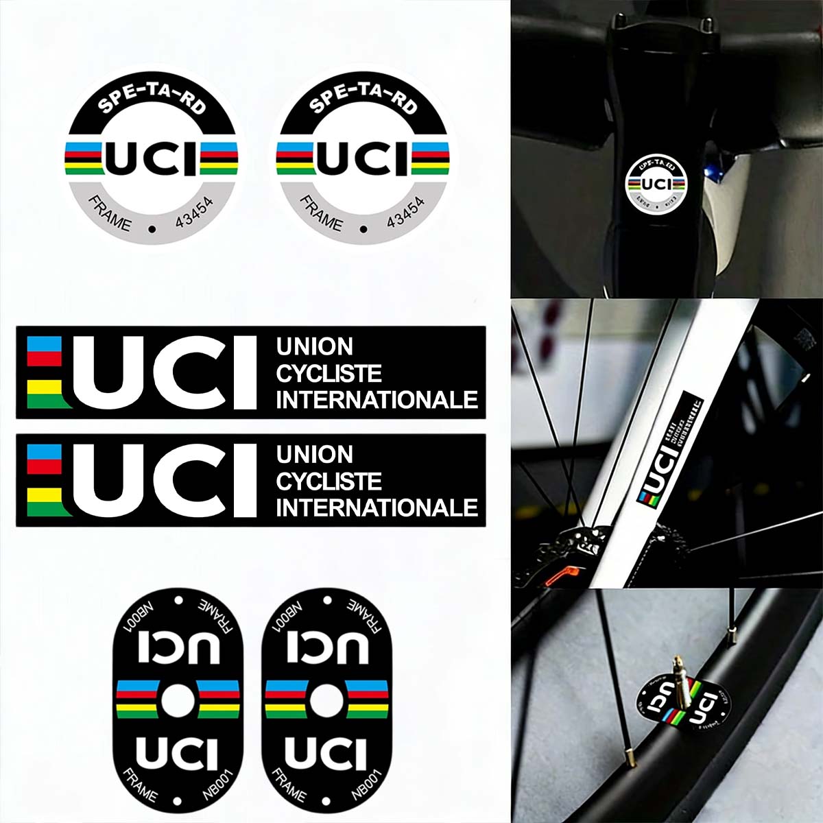 Mountain Biking Helmet - UCI Fahrradrahmen-Aufkleber, langlebiges Vinyl, selbstklebende DIY-Aufkleber