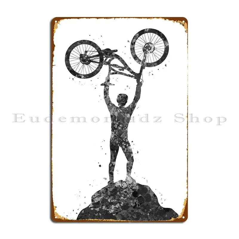 Mountain Biking Europe - Downhill-Mountainbike-Metallschild, Club-Wanddekoration, Pub-Designer-Design, Blechschild, Poster