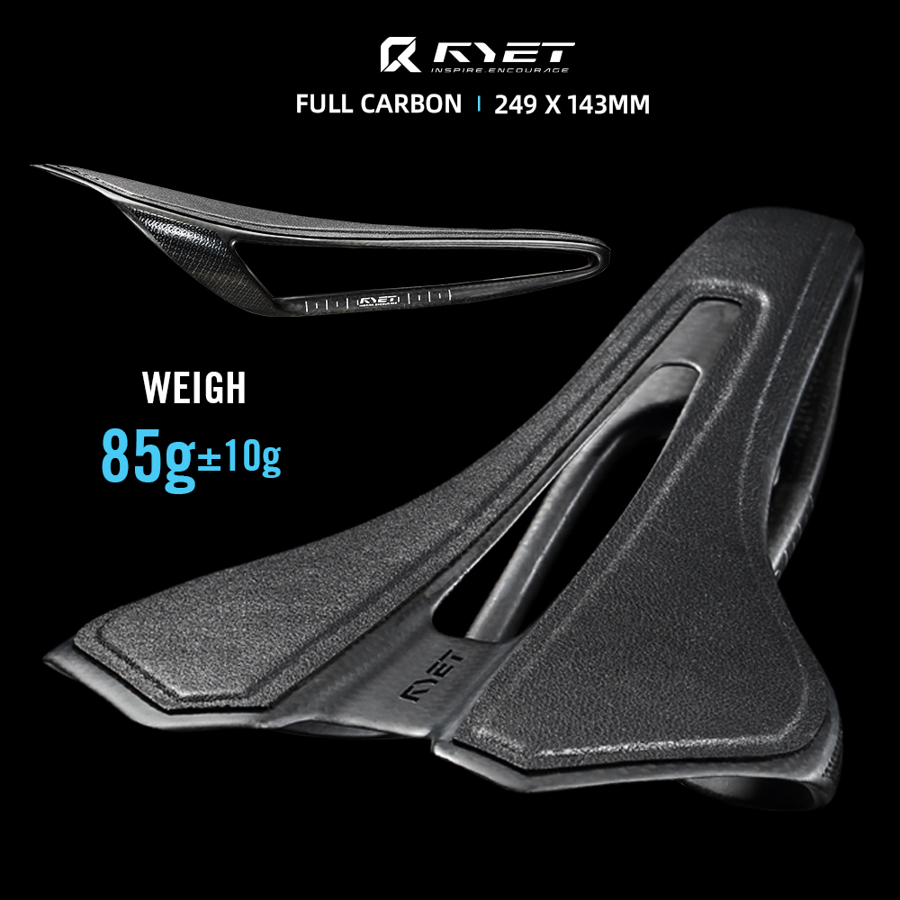 Mountain Biking Track - RYET Ultraleichter Vollcarbon-Fahrradsattel 85g 249x143mm für
