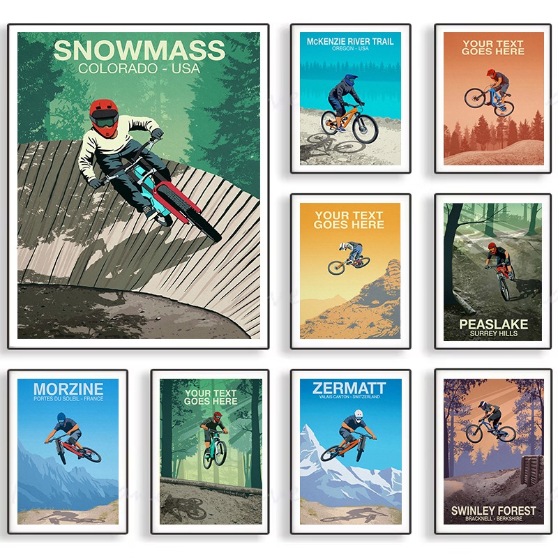Mountain Biking Pictures - Mountainbike Trail Poster Schneemass Morzine Swinley