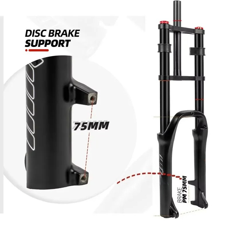 Mtb Fork Air - 20x4.0 Fahrrad-Luftfederungsgabel 135mm Abstand Breitreifen Hochfeste