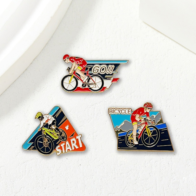 Mountain Biking Europe - Neue Mountainbike-Gedenkbrosche im Sportwettbewerbs-Design, Metall-Abzeichen-Pin, Geschenk