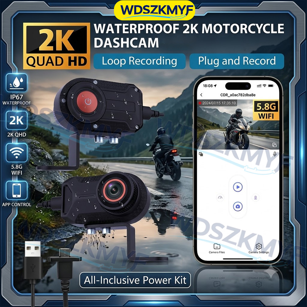 Mountain Biking Helmet - 2K 30fps Motorrad-Dashcam DVR-Camcorder für E-Bikes