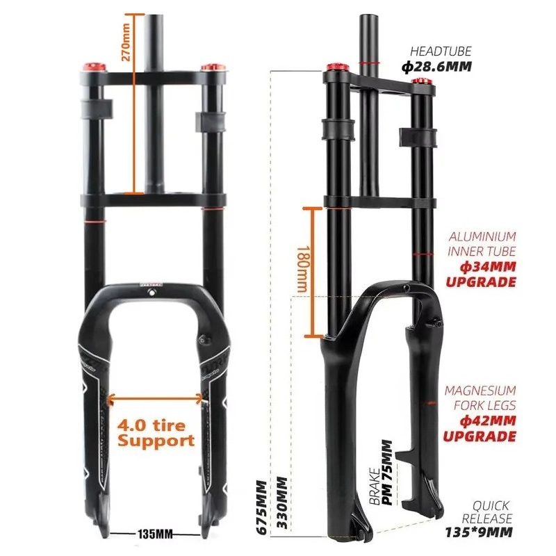 20x4.0 Fahrrad-Luftfederungsga – Mtb Fork Air Bewertung und Preis